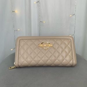 Love Moschino wallet tan with gold hardware